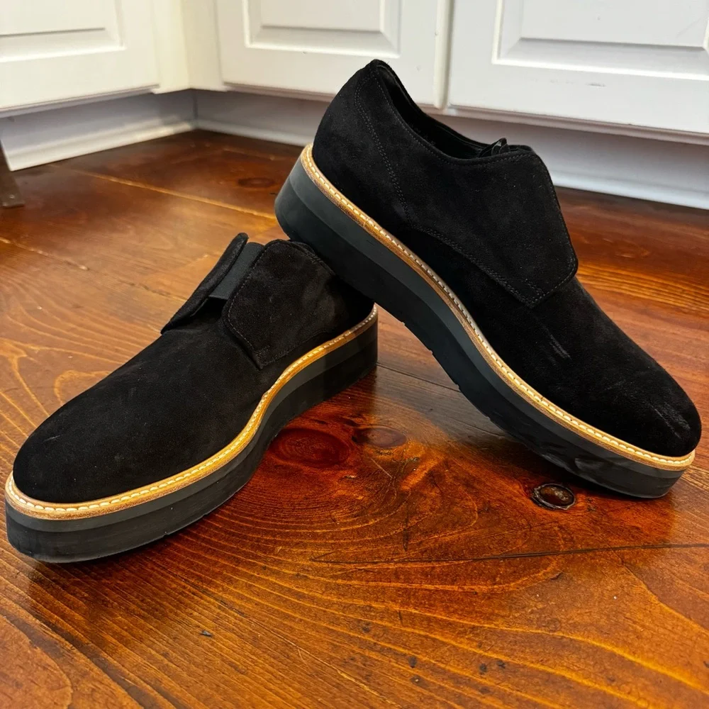 Vince Davy Slip-On Platform Suede Oxford‎ Loafers Women's